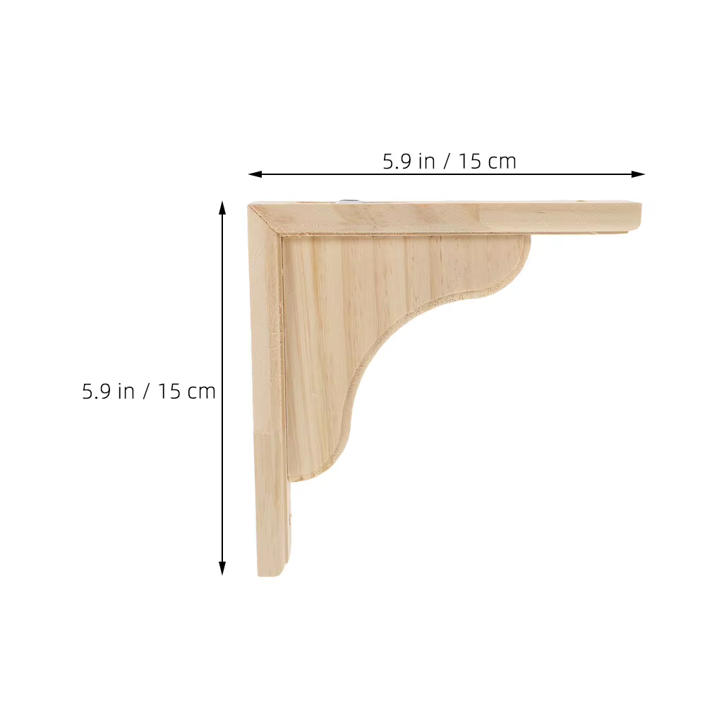 Supports d'étagères triangulaires en bois naturel