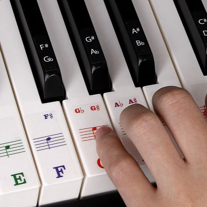 1 ensemble d'autocollants de lettres pour piano pour débutants