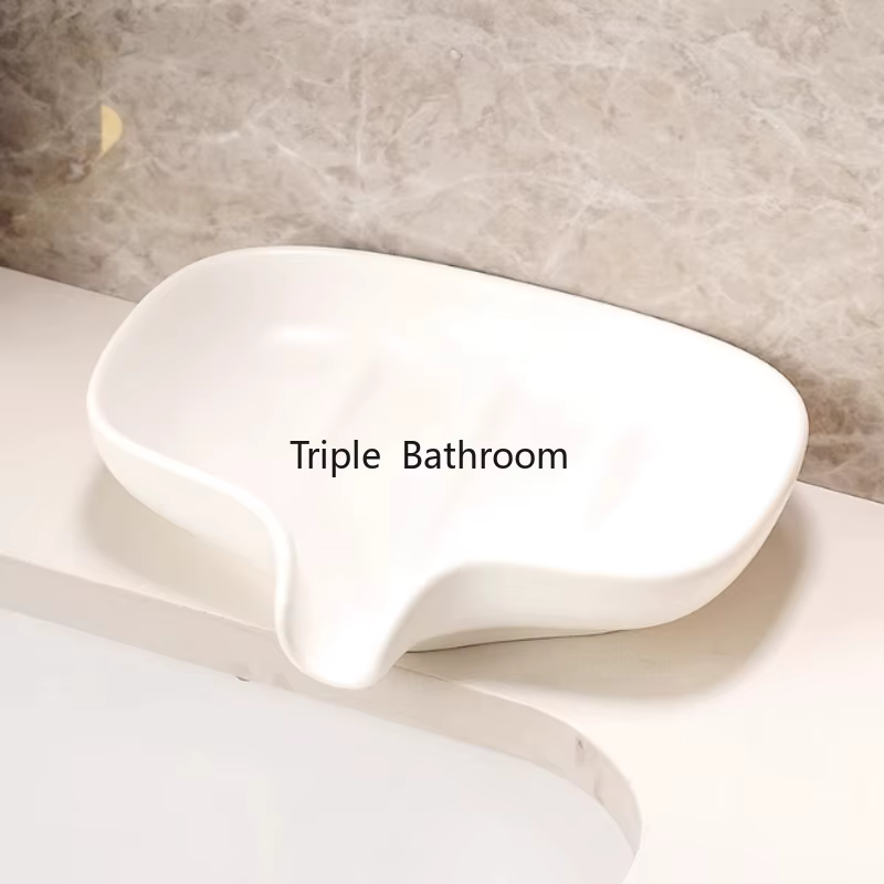 1 pièce Porte-savon en céramique avec drainage