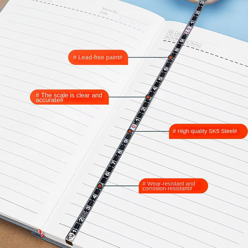 Mini porte-clés roulette délicat avec mètre ruban rétractable de 2M