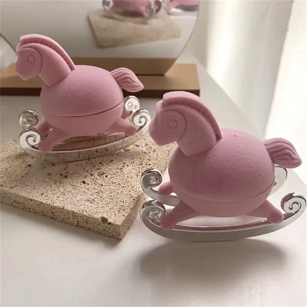 Poinboîte à bijoux en forme de cheval, boîte à matiques, boîte à clous d'oreille, boîte de rangement de bijoux, conteneur à matiques de mariage, boîte d'emballage cadeau