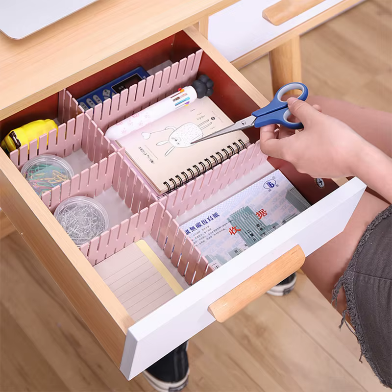 Panneau de séparation de rangement réglable, bricolage, diviseur de tiroir en plastique, panneau de séparation combiné, organisateur de Division peu encombrant, 4/8 pièces