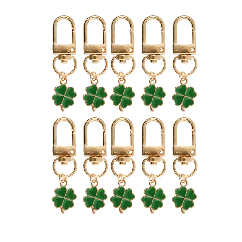 Porte-clés trèfle vert