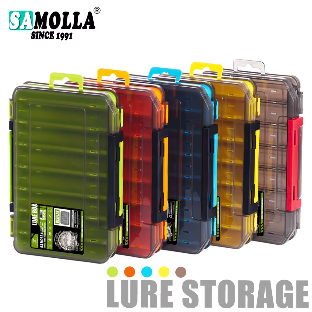 SAMOLLA Boîte à matériel compacte double face – Pêche simplifiée avec un organisateur durable et polyvalent pour leurres