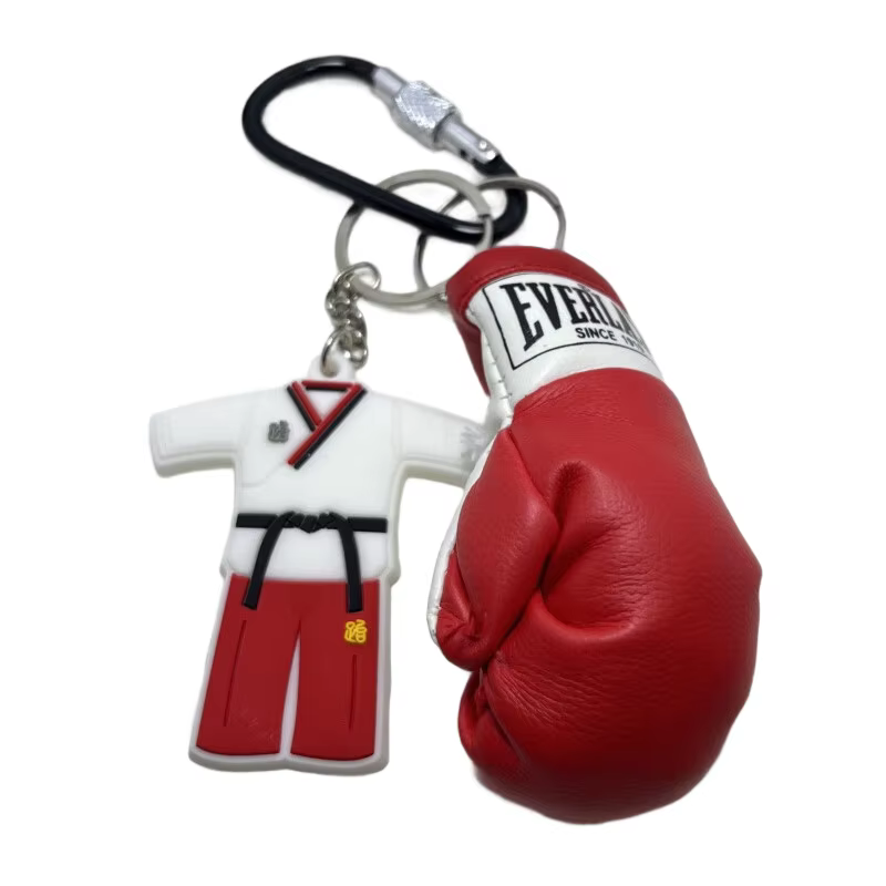 Ensemble de porte-clés gants de boxe tendance en PVC souple