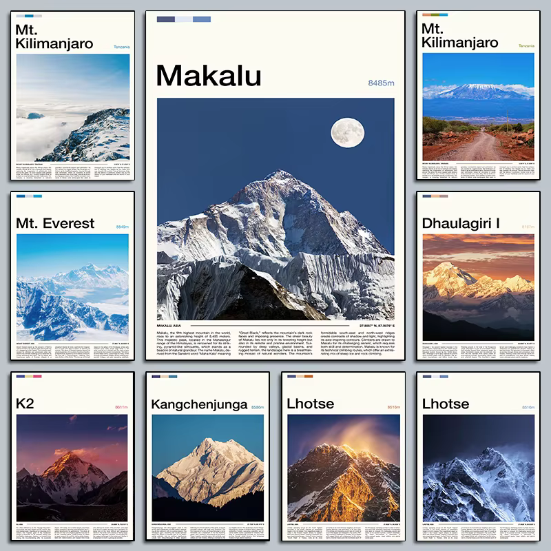 Affiches de la gamme de montagnes célèbres Kilimanjaro