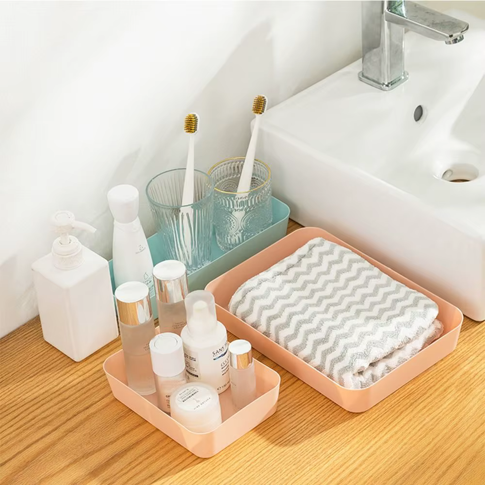 Boîte de rangement de bureau en plastique empilable grande capacité