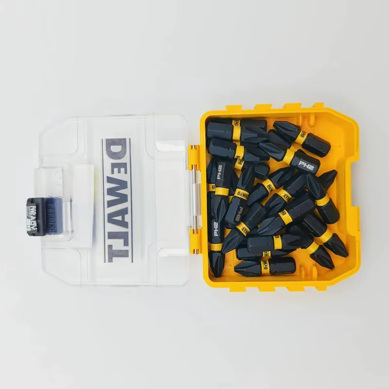 DEWALT DT70555T FLEXTORQ PH2 25mm tournevis à percussion entraînement 25 pièces ensemble d'embouts avec Mini boîte de rangement attaches accessoires pour outils électriques