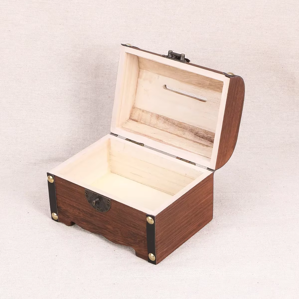 Boîte de rangement en bois pour banque au trésor