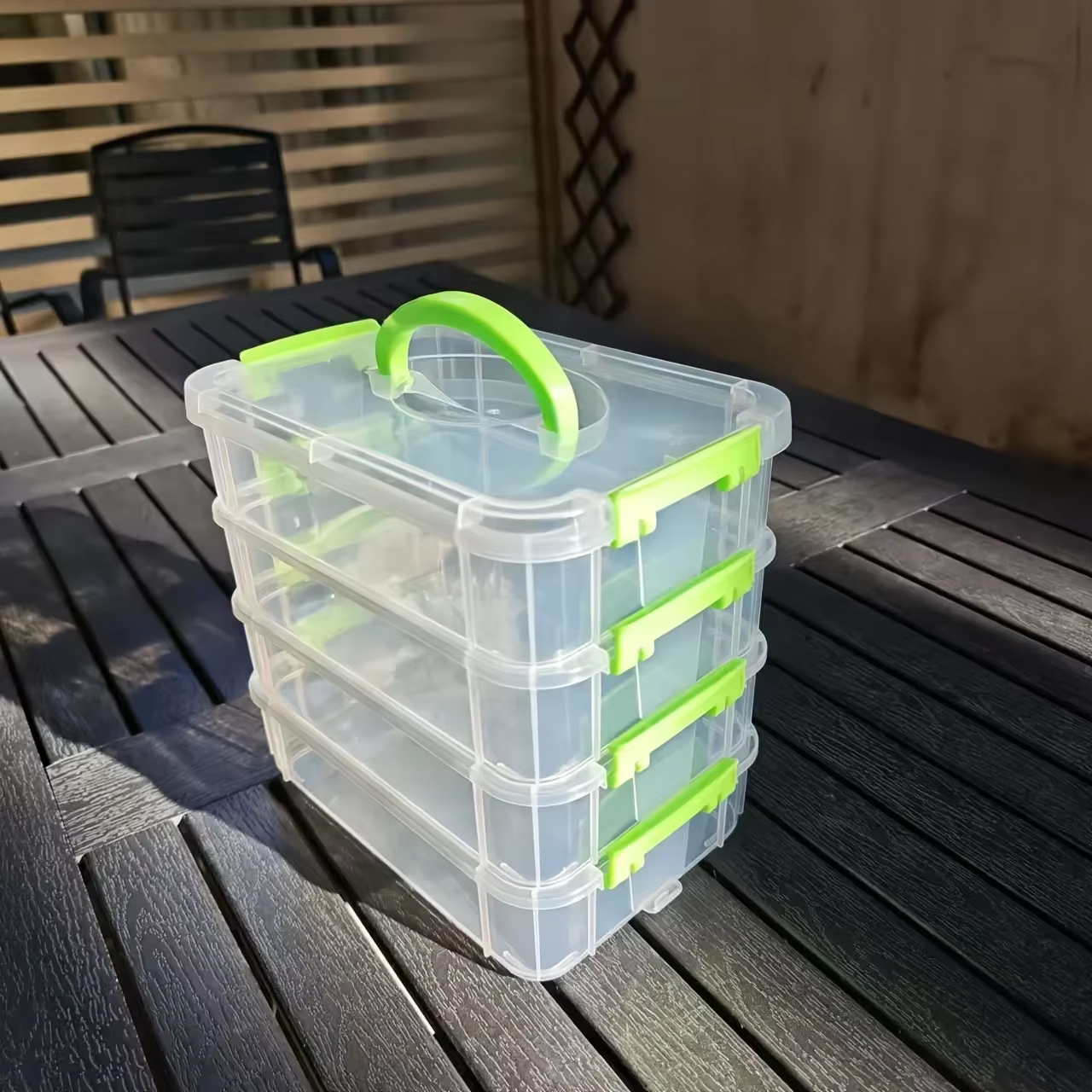 Boîte de rangement en plastique Transparent à 4 couches