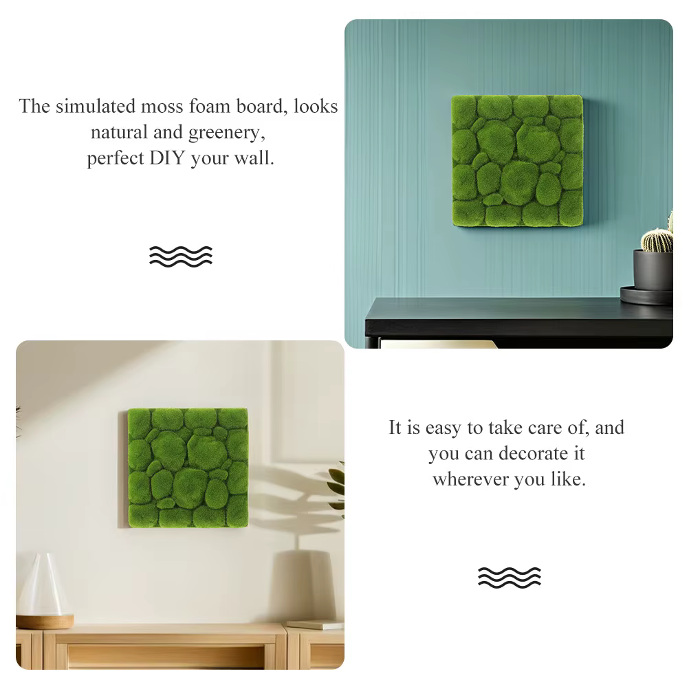 Lot de 3 panneaux muraux décoratifs en mousse artificielle DIY pour la décoration de la maison