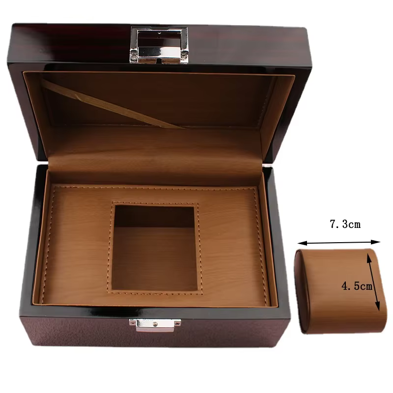 Boîte de montre laquée en bois massif de qualité supérieure