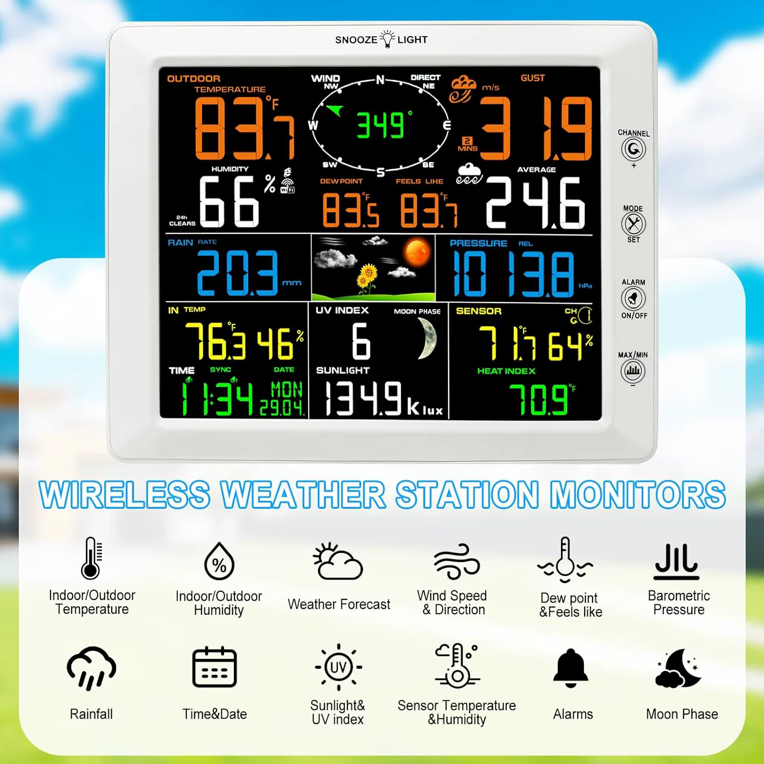 Station météo WiFi avec écran couleur de 8