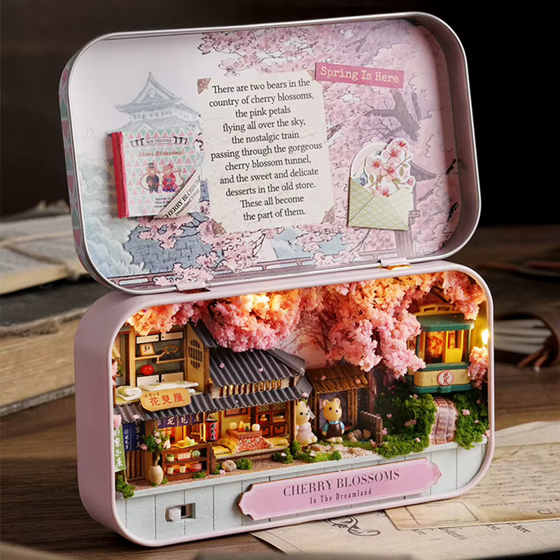 Boîte théâtre bricolage maisons de poupée en bois