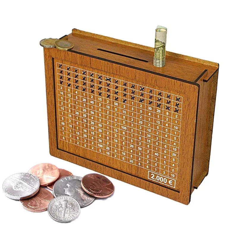 Tirelire en bois 1000/2000/3000/5000/10000 euros