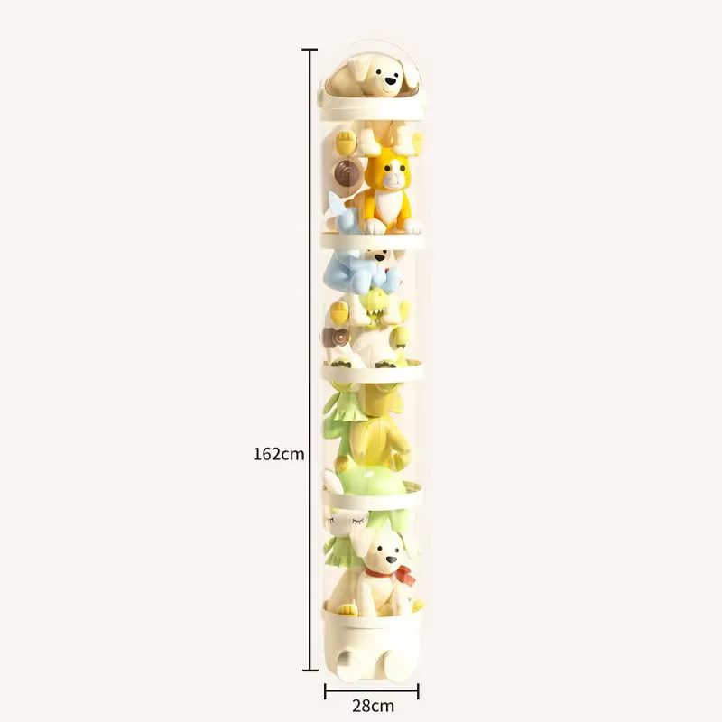 Boîte de rangement pour poupées, jouets, jouets en peluche, tube de rangement transparent en plastique, baril de rangement pour jouets en peluche, organisateur de jouets pour enfants