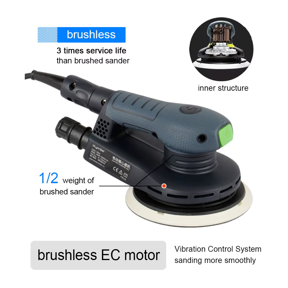 Ponceuse excentrique électrique sans fil de 150 mm (6 pouces) sans poussière