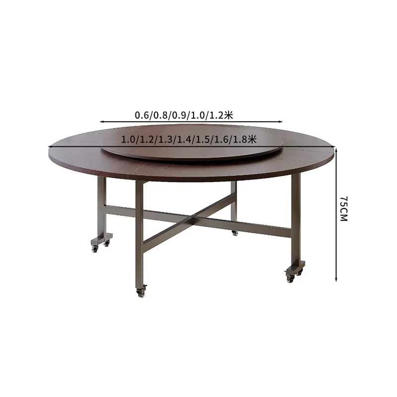 Table à manger ronde avec plateau tournant, 100/120cm, pour la maison, le salon, Portable, pliable et de rangement, pour la cuisine et le Restaurant