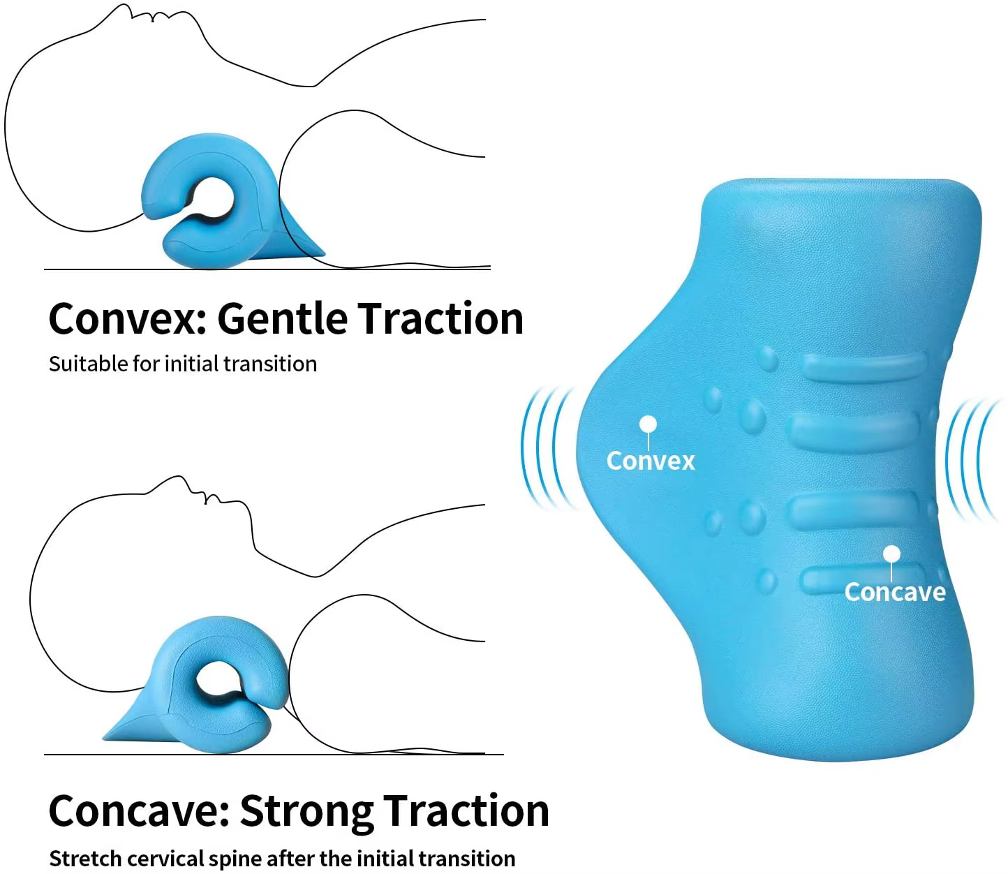 Oreiller de massage cervical par gravité, coussin de relaxation musculaire, civière de cou à traction, outil de massage