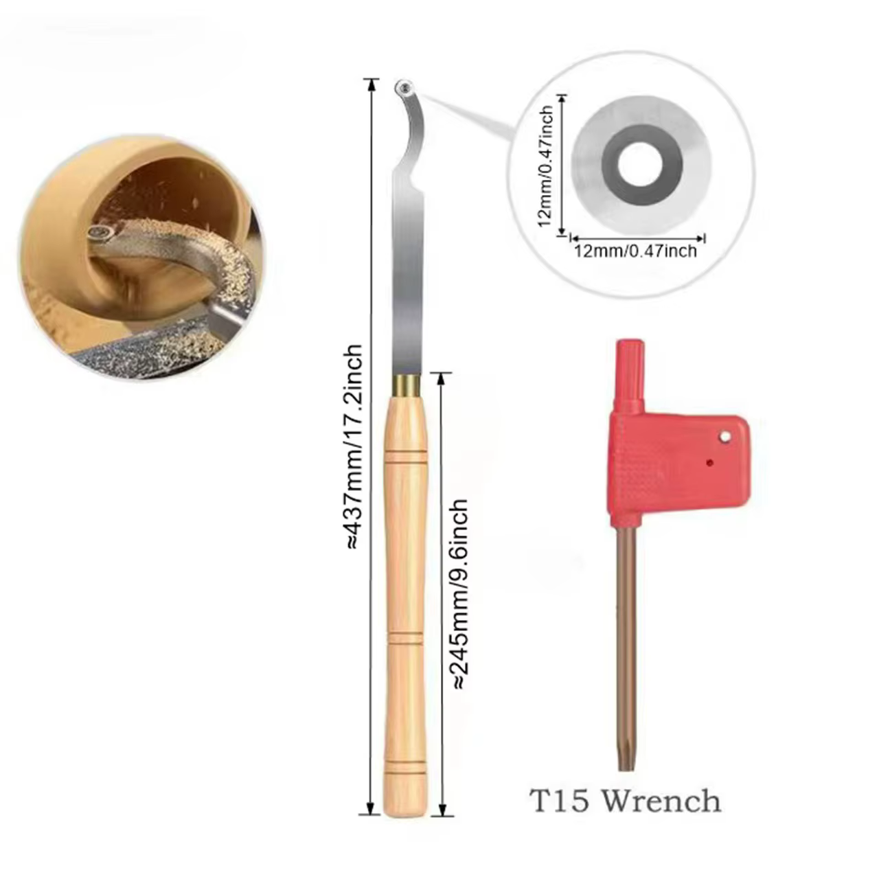 Manches d'outils pour tour à bois