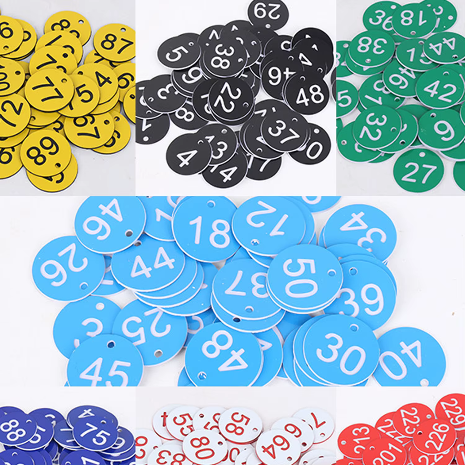 Étiquettes rondes à chiffres 1-50 pièces