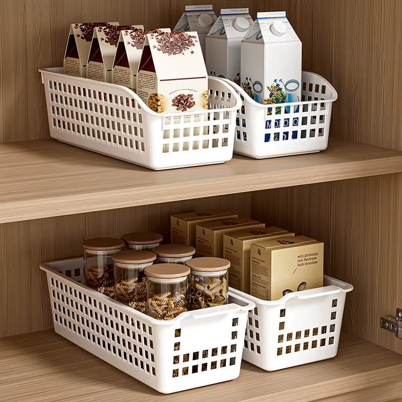 Panier de rangement en plastique à grille ouverte
