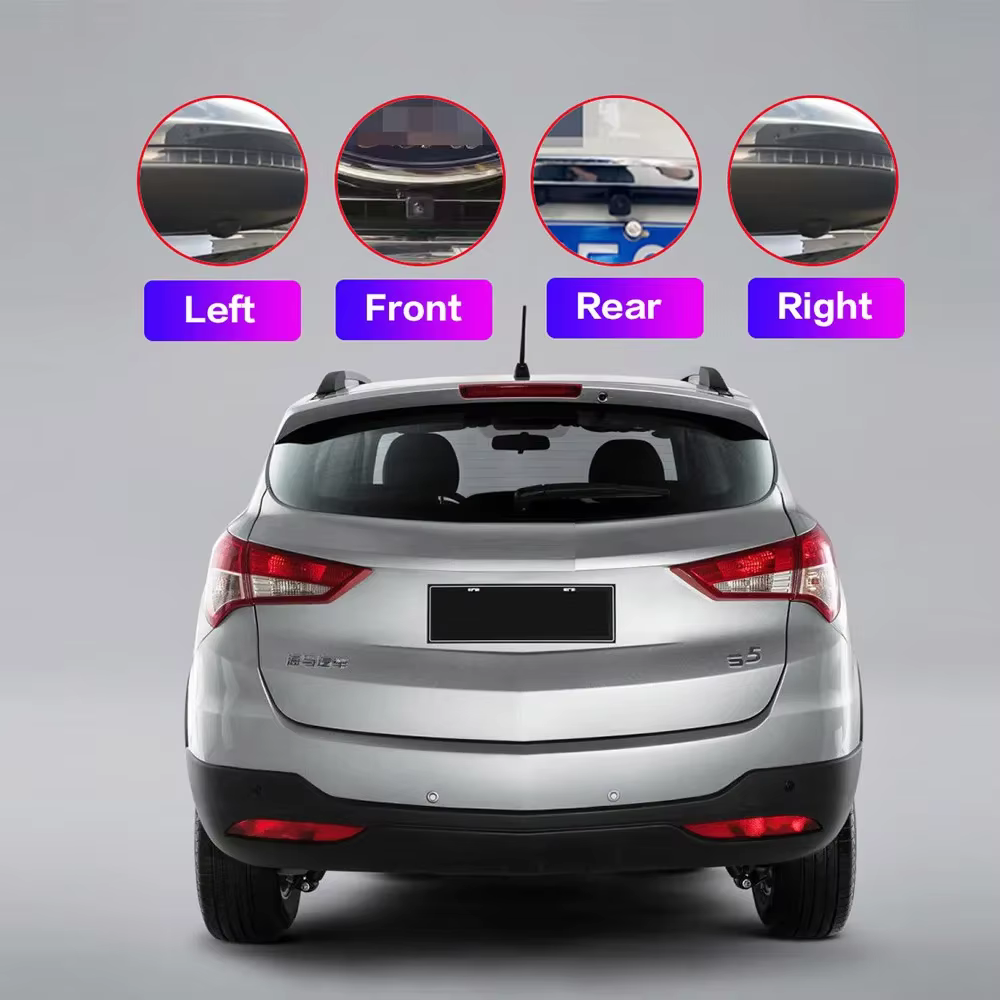 Pour Android avec application 360 intégrée, système d'image panoramique 3D à 360°, caméra de voiture 360°, accessoires de voiture