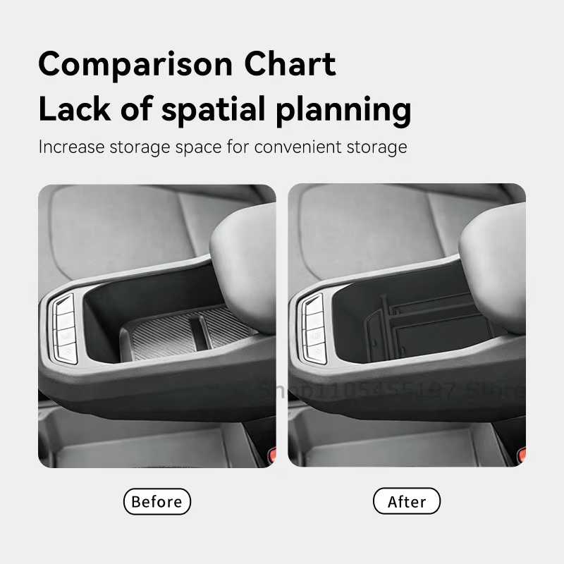 Boîte de rangement pour accoudoir de voiture, compartiment de rangement en ABS, organisation de rangement, fournitures de rangement antidérapantes pour Kia EV3 2024 2025