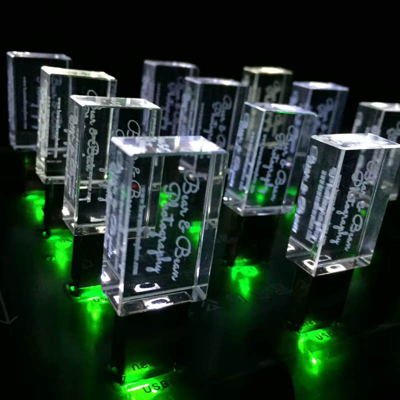 Clé USB en cristal avec logo personnalisé, clé USB 3.0, cadeau de mariage, 4 Go, 16 Go, 32 Go, 64 Go, 3.0 Go, impression gratuite, 128, 10 pièces