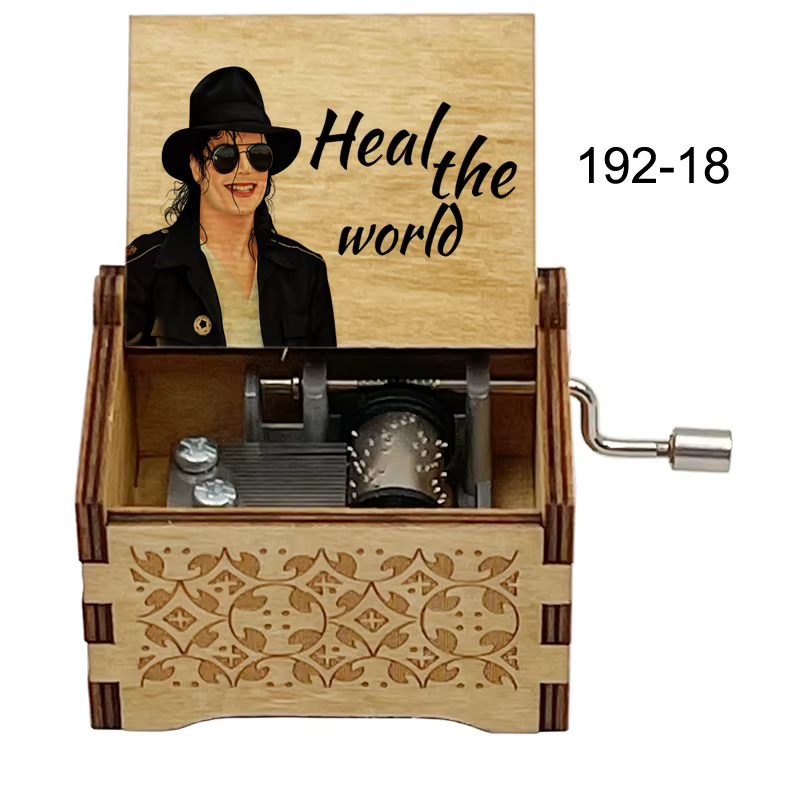 Boîte à musique à manivelle 18 tons « Heal The World » – Décoration d'intérieur