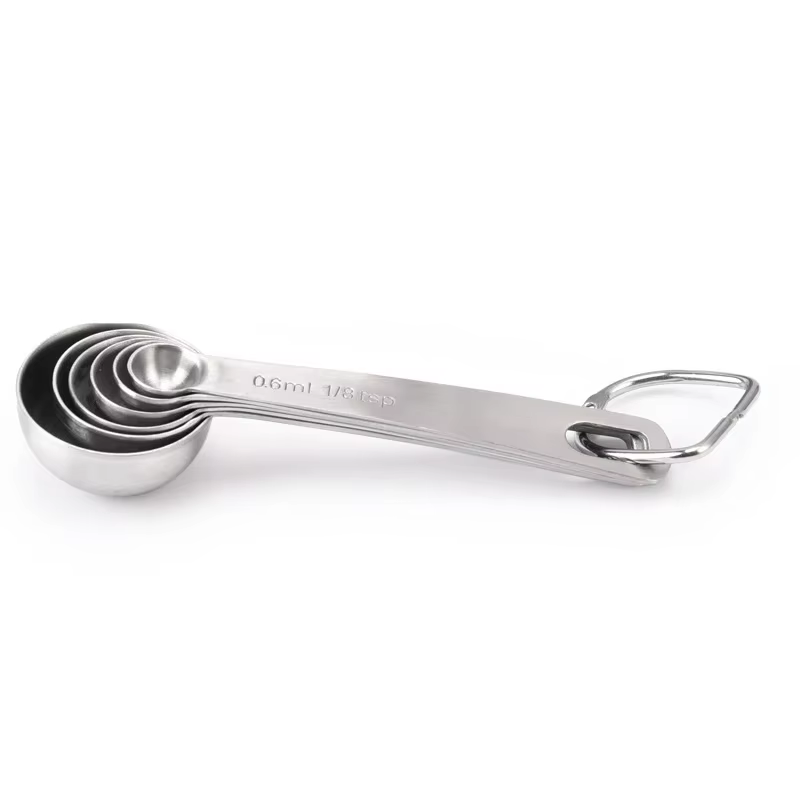 Ensemble de cuillères à mesurer en acier inoxydable de qualité alimentaire, sucre, café en poudre, cuillère à mesurer pour épices, outils de cuisine, accessoires de cuisson, 6 pièces/ensemble