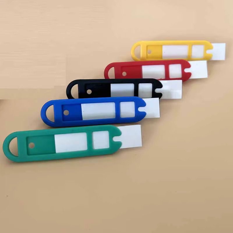 36 pièces multicolore bricolage nom anneau en plastique porte-clés ID étiquette étiquettes