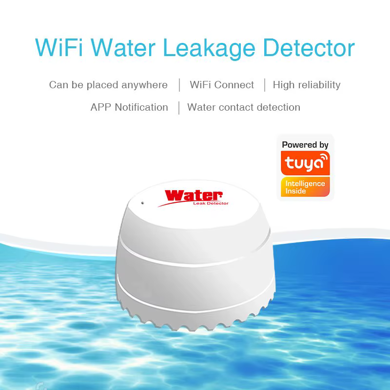 Tuya-Détecteur de fuite d'eau WiFi, capteur d'inondation, Smart Life, surveillance à distance, sécurité de débordement d'eau, Alexa, Google