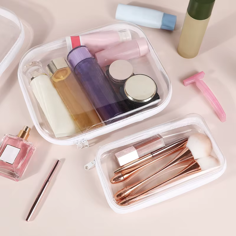 Poudres à fermeture éclair en plastique, bacs de rangement, empilables, étanches, jouets, petits articles, trousse de maquillage, trousse à cosmétiques