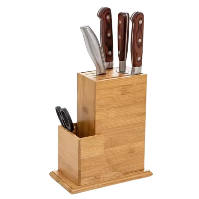 Bloc de rangement de couteaux en bambou sans couteaux