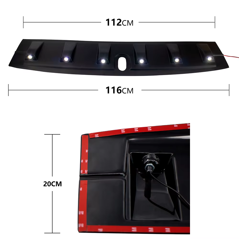 Becquet de toit avec lumière avant Led, couverture de toit Raptor pour Ford Ranger Wildtrak T8 2015 2017 2018 PX2 4x4, accessoires de style de voiture