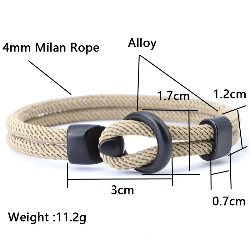 Bracelet en corde pour hommes, Double couche, pour Camping en plein air, accessoires de survie, paracorde, cadeau pour lui