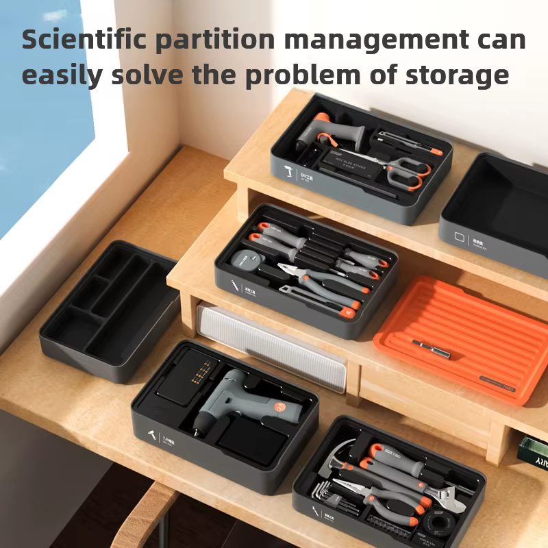 Boîte à outils Deli, rangement multifonction