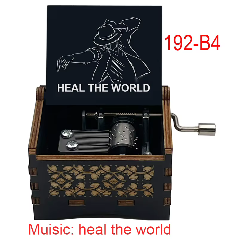 Boîte à musique à manivelle 18 tons « Heal The World » – Décoration d'intérieur