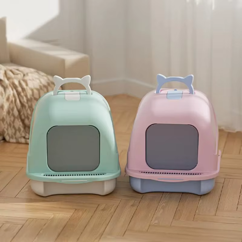 Grande bac à litière pour chat avec couvercle