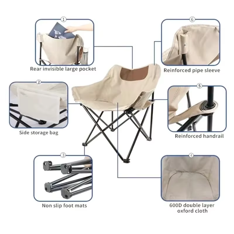 Chaise de loisirs pliable en tissu Oxford