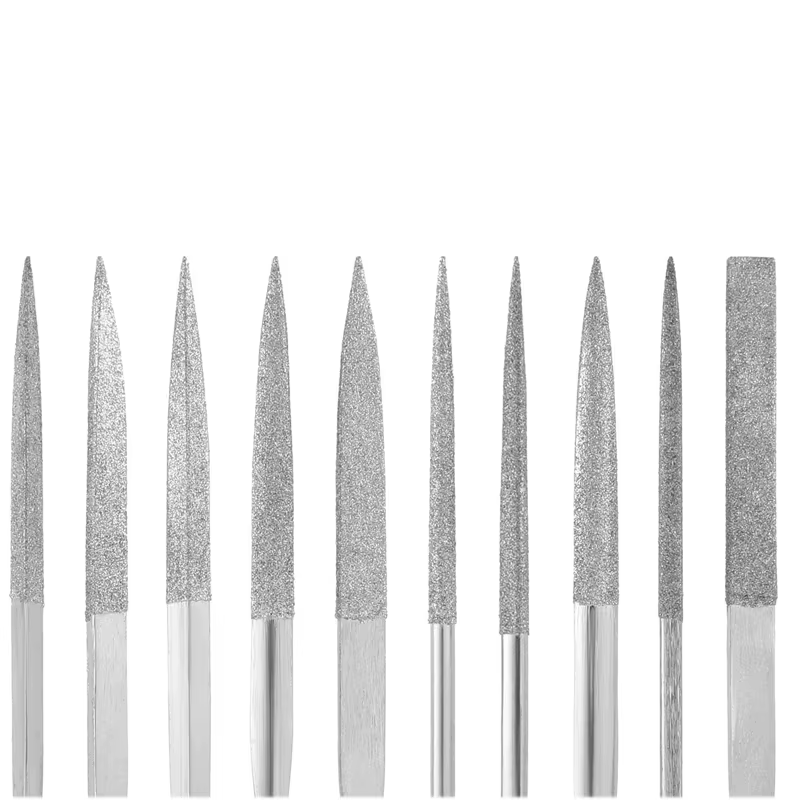 10 pièces diamant aiguille fichier ensemble 3x140mm Mini