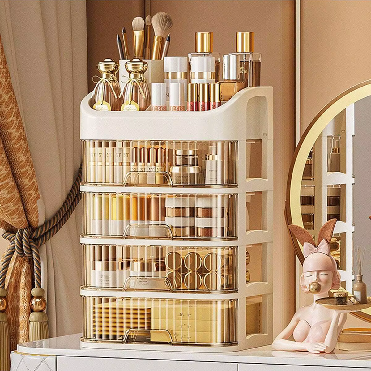 Boîte de rangement de maquillage multicouche 1 pièce