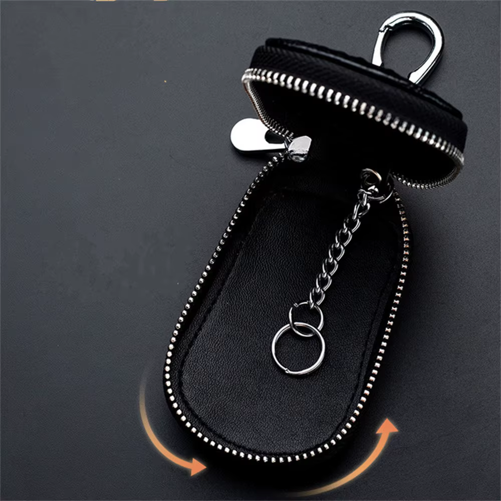 Mini étui à clés de voiture en cuir pour hommes, porte-clés de poche, sac à fermeture éclair de grande capacité, support, évaluateurs, prédire, mode