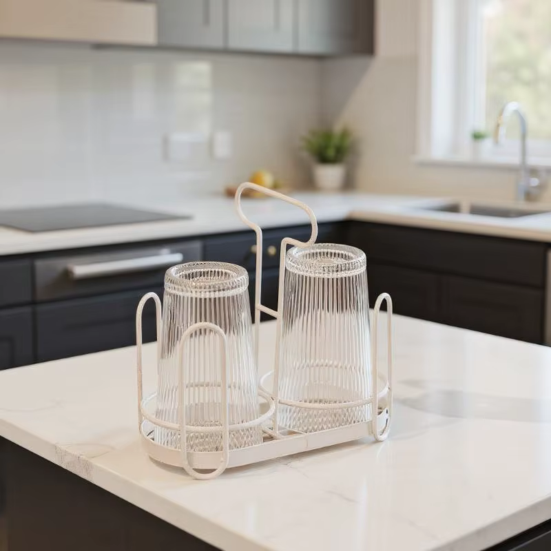 Boîte de rangement de couvercle de tasse, support de tasse jetable, distributeur de porte-gobelet d'art en fer pour comptoirs, support de rangement de café Durable pour la cuisine