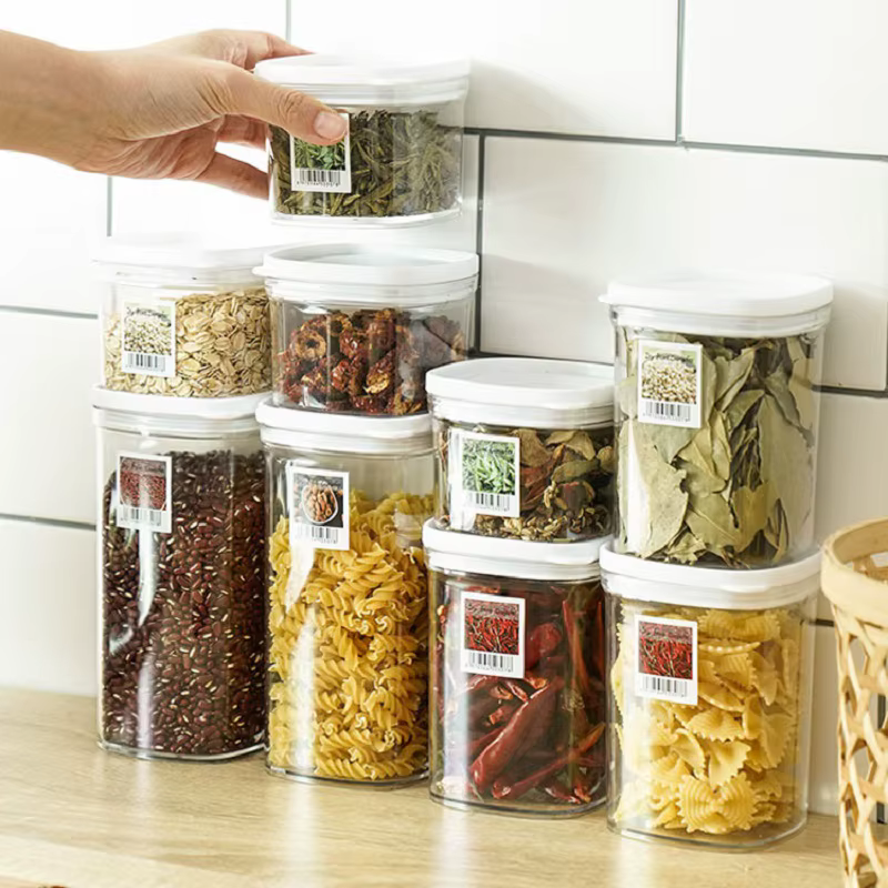 Boîtes de rangement empilables en plastique scellées pour cuisine