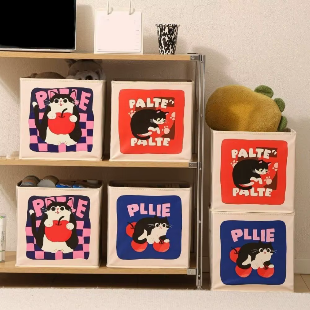 Boîte de rangement pliable en forme de cube