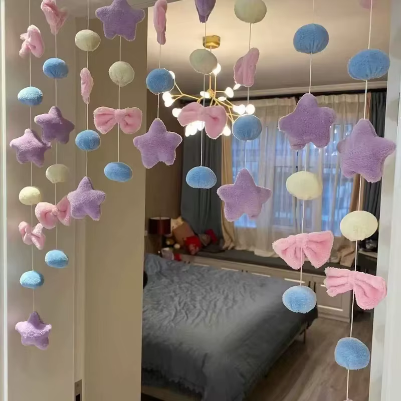 Décoration de rideau en forme de cœur