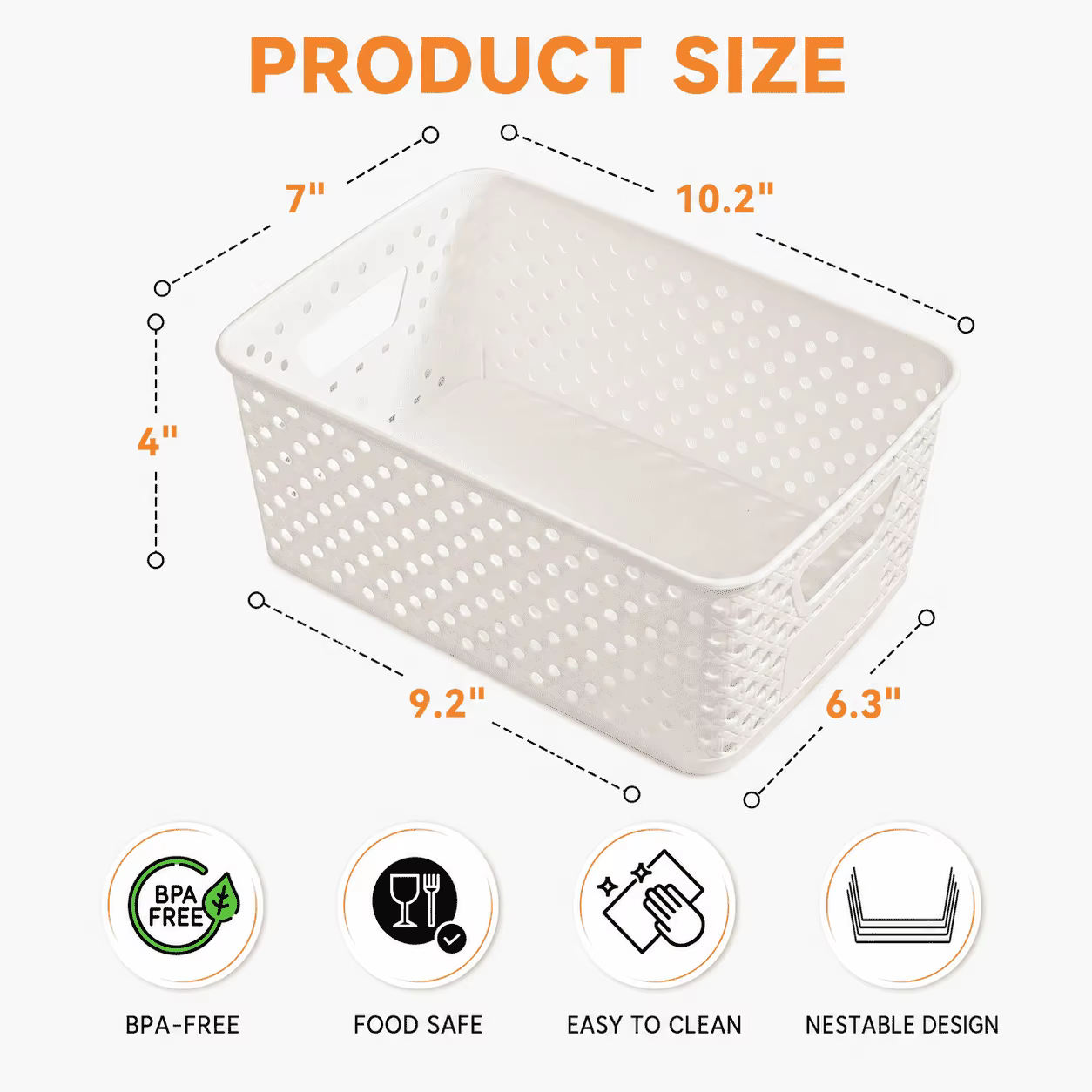 Paniers de rangement en plastique