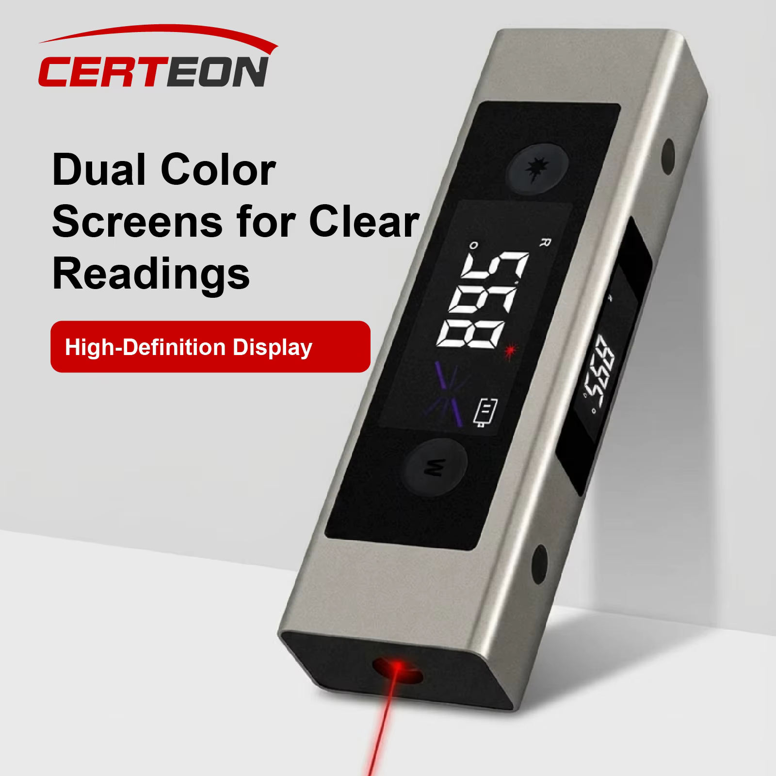Niveau Numérique Multifonction avec Laser Infrarouge Inclinomètre Intelligent Double Axe Écran LCD Portable Haute Précision pour Construction Menuiserie Nivellement d’Équipement